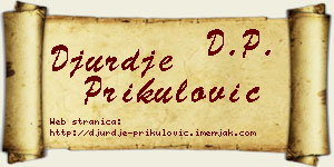 Đurđe Prikulović vizit kartica